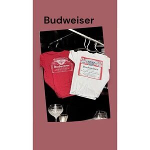 BUDWEISER T-Shirt Adult‎ Size Small & Medium Bundle Y2k  Party Summer Bbq Beer